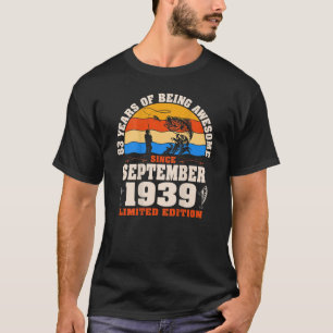 Camiseta Retro Septiembre De 1939 Pescador De 83 Años De Ed