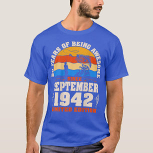 Camiseta Retro Septiembre de 1942 Pescador de 80 años de ed