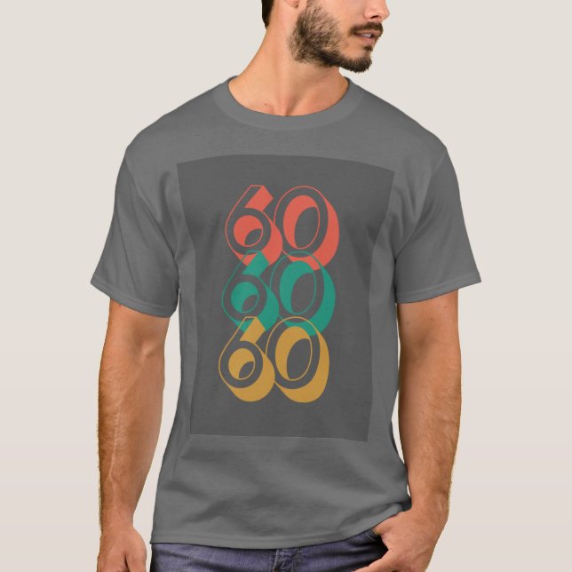 Camiseta Retro Sesenta Y Sesenta Y Sesenta Camisas Gris (Anverso)