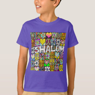Camiseta Retro Shalom LOVE Psicodélico de los 60