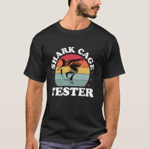 Camiseta Retro Shark Cage Tester Recuperación Graciosa Leg