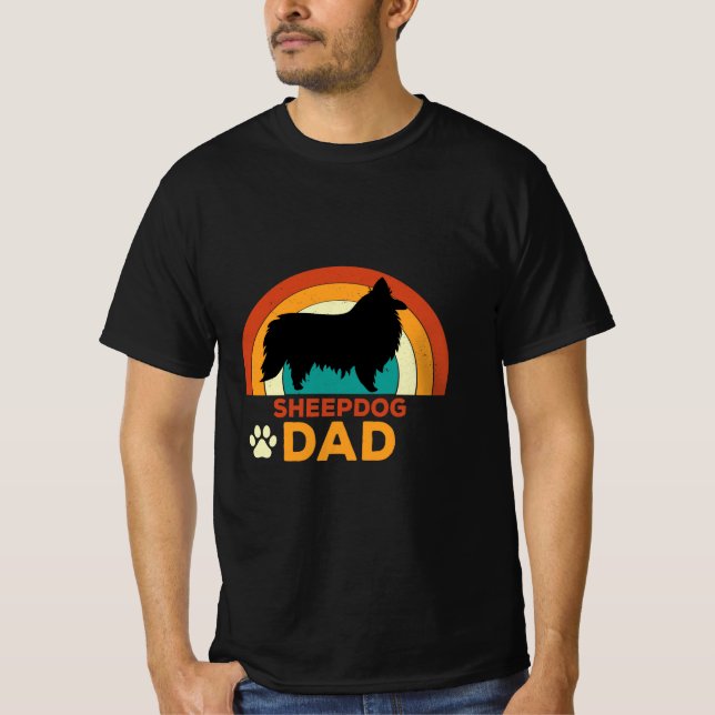 Camiseta Retro Sheepdog Dad (Anverso)