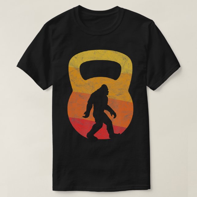 Camiseta Retro Silhouette Funny Kettlebell (Diseño del anverso)