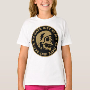 Camiseta Retro sin odio sólo patinar el cráneo