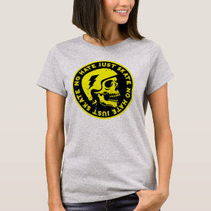 Camiseta Retro sin odio sólo patinar el cráneo