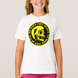 Camiseta Retro sin odio sólo patinar el cráneo