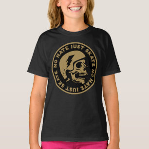 Camiseta Retro sin odio sólo patinar el cráneo