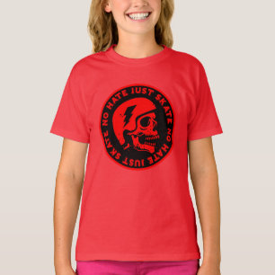 Camiseta Retro sin odio sólo patinar el cráneo