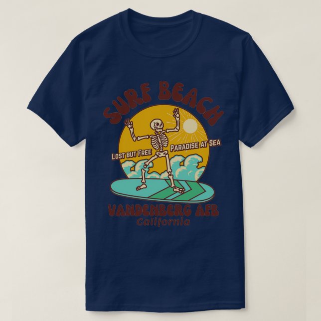 Camiseta Retro Sixties Surf Beach Vandenberg AFB California (Diseño del anverso)