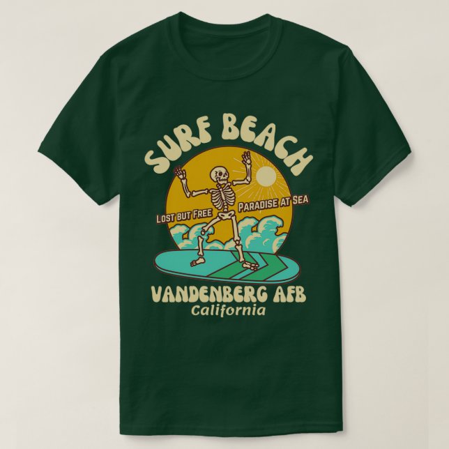 Camiseta Retro Sixties Surf Beach Vandenberg AFB California (Diseño del anverso)