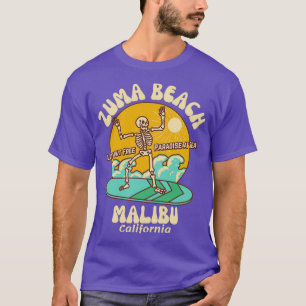 Camiseta Retro Sixties Zuma Beach Malibu California Beige T