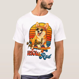 Camiseta Retro Skate Corgi – Tony Bark™ – Smol & Rad 