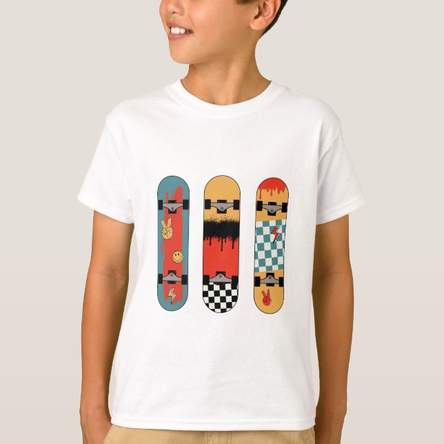 Camiseta Retro Skateboard Colorful Guay Kids (Anverso)
