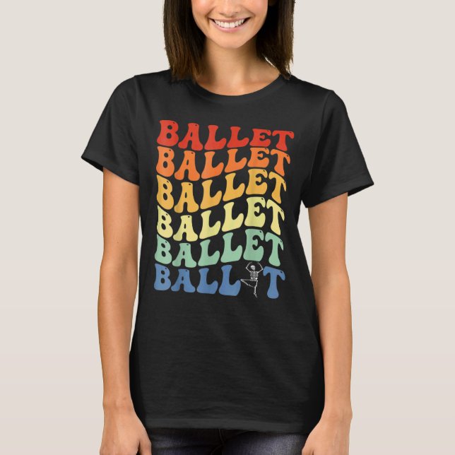 Camiseta Retro Skeleton Ballerinas Ballet Dance Halloween G (Anverso)