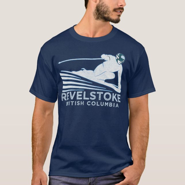 Camiseta Retro Ski Revelstoke BC Ilustracion Vintage (Anverso)