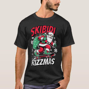 Camiseta Retro Skibidi Rizzmas Santa Clause Patinar