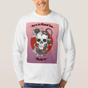 Camiseta Retro Skull negra y Naranja
