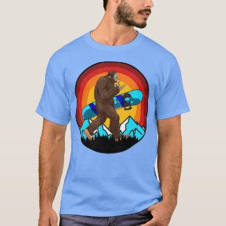 Camiseta Retro Snowboarding Sunset Bigfoot Rock activado pa