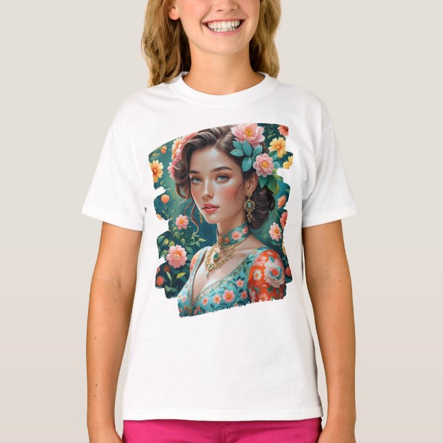Camiseta Retro sofisticado con camisetas: elegante Chica ba (Anverso)