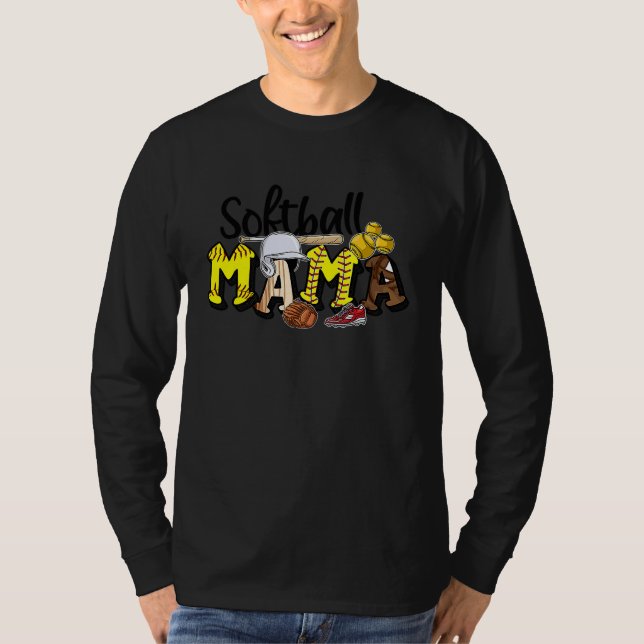 Camiseta Retro Softball Mama Mom Life Game Day Mama Mothers (Anverso)