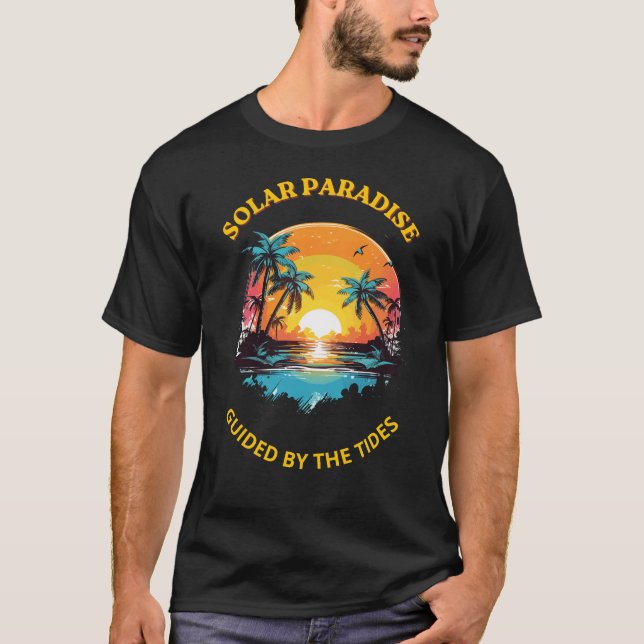 Camiseta Retro Solar Paradise Guided by the Tides (Anverso)