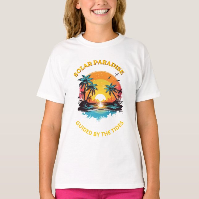 Camiseta Retro Solar Paradise Guided by the Tides (Anverso)