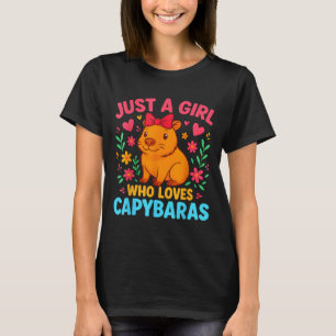 Camiseta Retro Sólo Un Chica Que Ama Capybaras Boho Floral