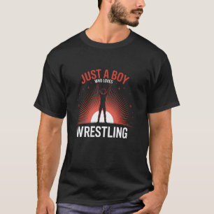 Camiseta Retro Solo Un Chico Que Ama La Lucha Libre