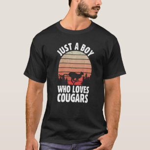 Camiseta Retro Sólo Un Niño Que Ama A Los Partos De Cougar 