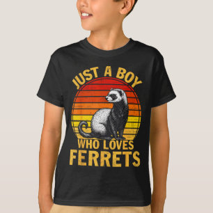 Camiseta Retro Solo Un Niño Que Ama Hurones Amante De Huron