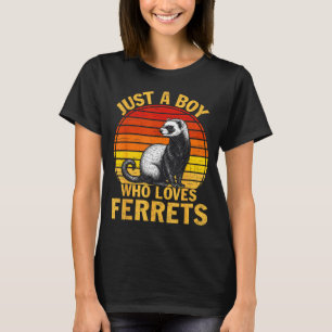 Camiseta Retro Solo Un Niño Que Ama Hurones Amante De Huron