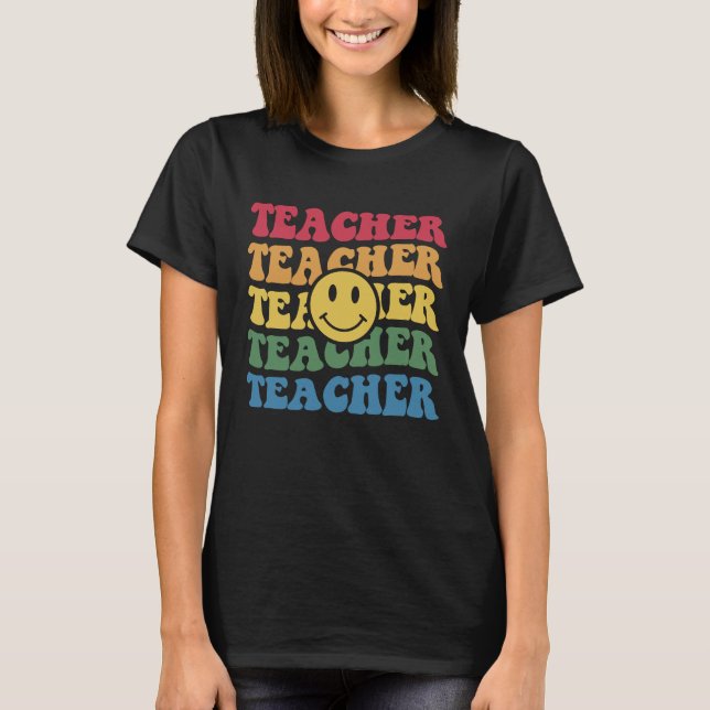 Camiseta Retro sonrisa Face Teacher Elemental Inspirador (Anverso)