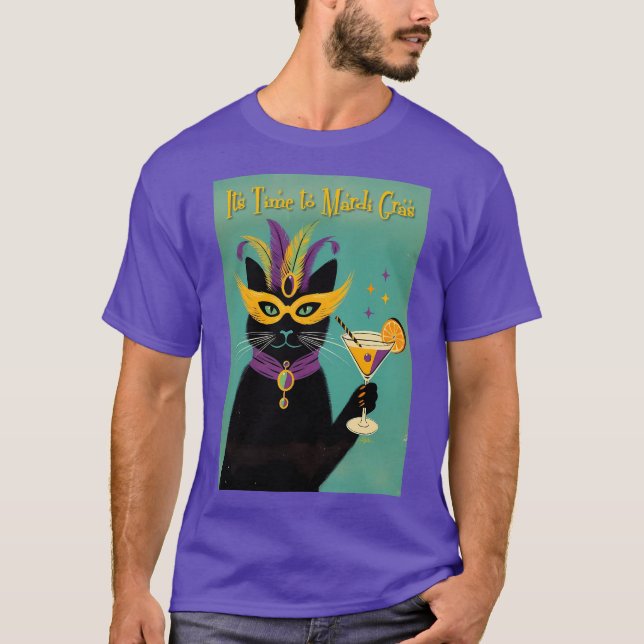 Camiseta Retro Sophisticats Its Time to Mardi Gras Martini (Anverso)