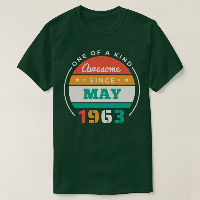 Camiseta Retro Sorprendente Desde Mayo De 1963 Cumpleaños V (Diseño del anverso)