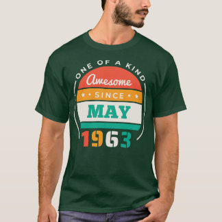 Camiseta Retro Sorprendente Desde Mayo De 1963 Cumpleaños V