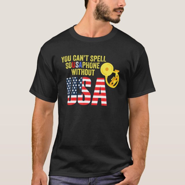 Camiseta Retro Sousaphone Music Brass Band USA America (Anverso)