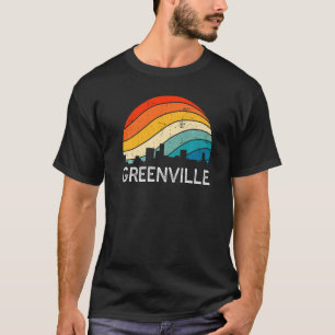 Camiseta Retro South Carolina City Greenville Skyline Vinta