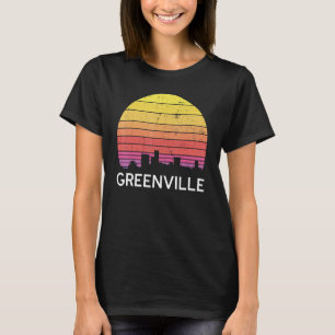 Camiseta Retro South Carolina City Greenville Skyline Vinta