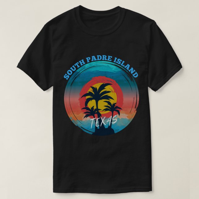 Camiseta Retro South Padre Island Texas Sunset Souvenir (1) (Diseño del anverso)