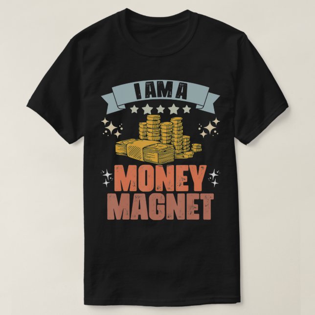 Camiseta Retro Soy Un Imán De Dinero Manifiesto Riqueza Pos (Diseño del anverso)