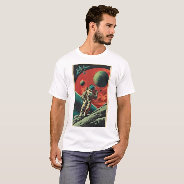 Camiseta Retro Space Adventure - Ast de ciencia fi (Anverso completo)