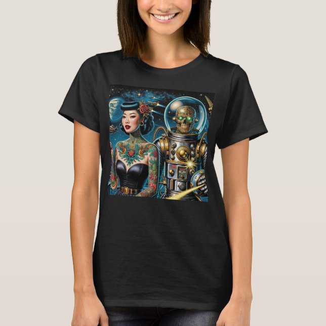 Camiseta Retro Space Explorers (Anverso)