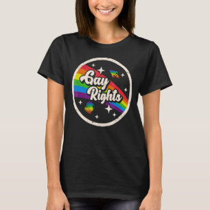 Camiseta Retro Space Gay Rights Lgbt Rainbow Astronauta Vin