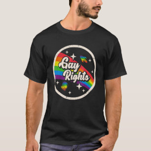 Camiseta Retro Space Gay Rights Lgbt Rainbow Astronauta Vin
