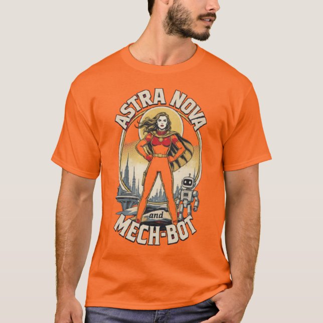 Camiseta Retro Space Hero – Cómic de Ciencia Ficci (Anverso)