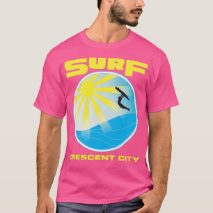 Camiseta Retro SpaceAge Surf Crescent City California Yello