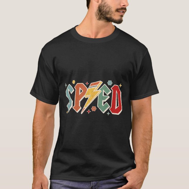 Camiseta Retro Sped Teacher Pencil Lightning Bolt Back To S (Anverso)