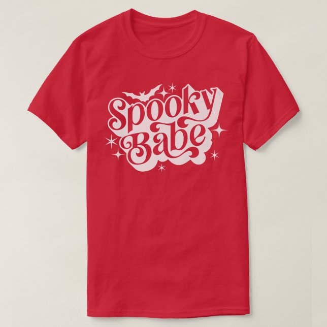 Camiseta Retro Spooky Babe Kids Spooky Season Halloween Par (Diseño del anverso)