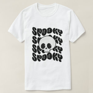 Camiseta Retro Spooky con Calavera Kawaii