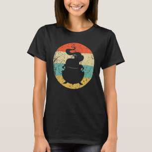 Camiseta Retro Spooky Scary Witch Cauldron Silhouette Hallo